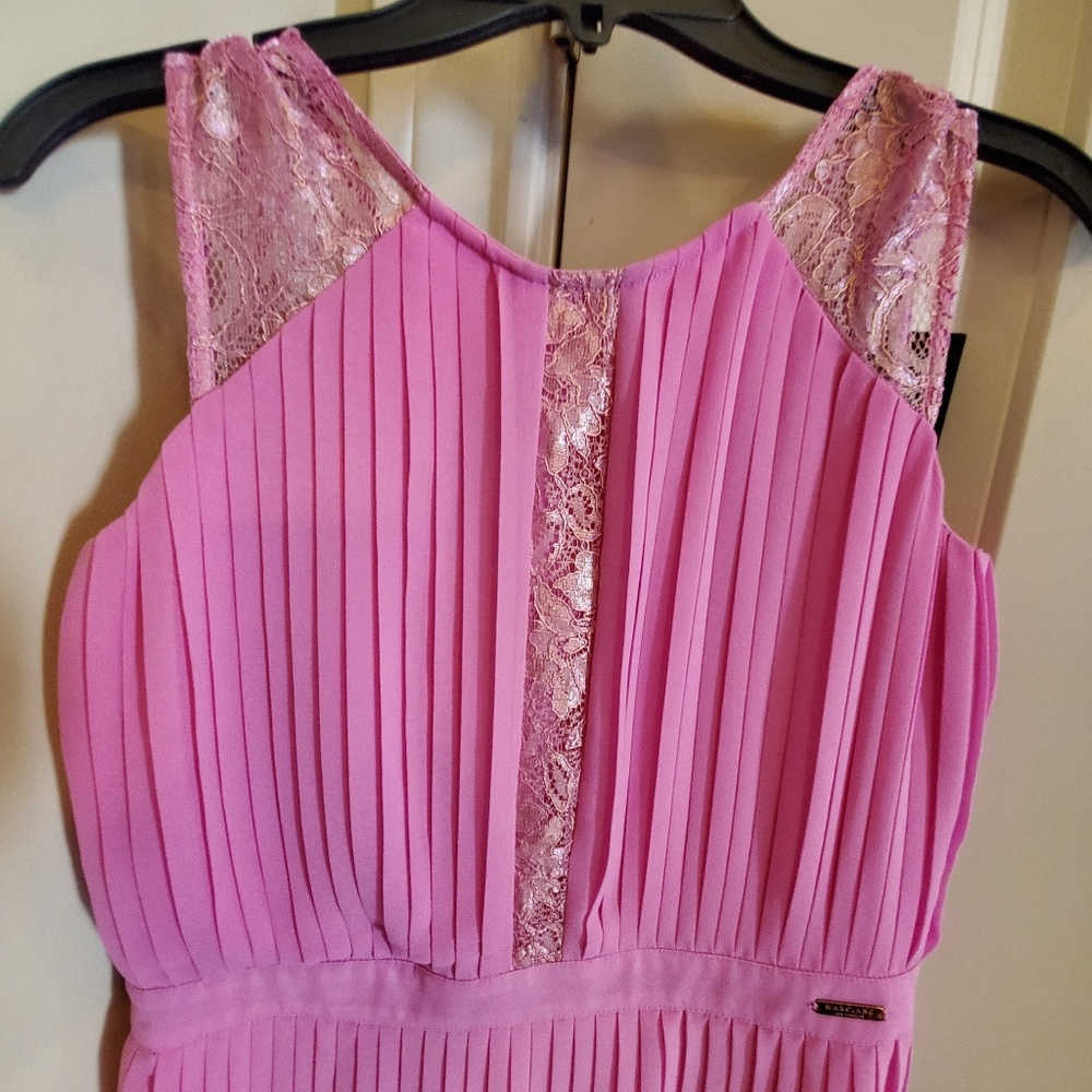 New Marciano pleated chiffon dress